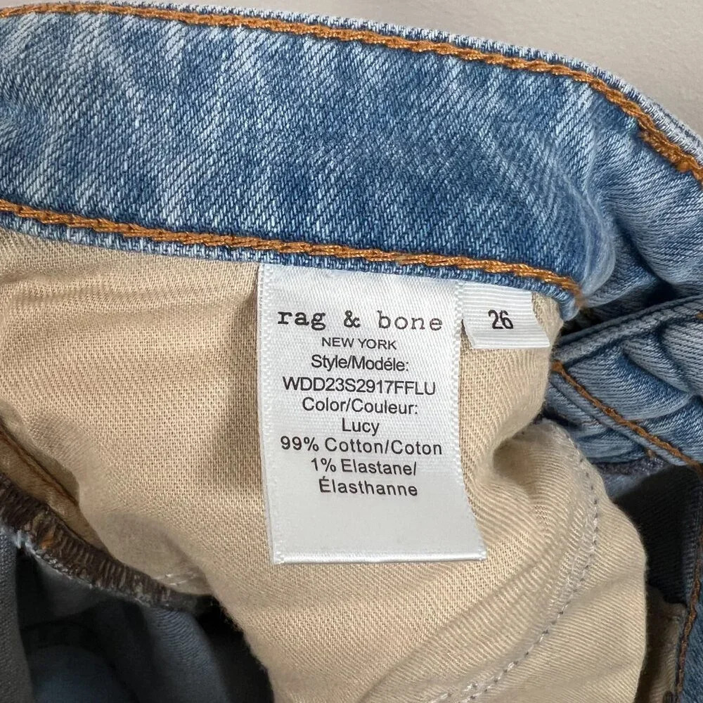 Rag & Bone Casey High Rise Ankle Flare Jeans Size 26 Lucy Light Wash Distressed - Picture 13 of 14